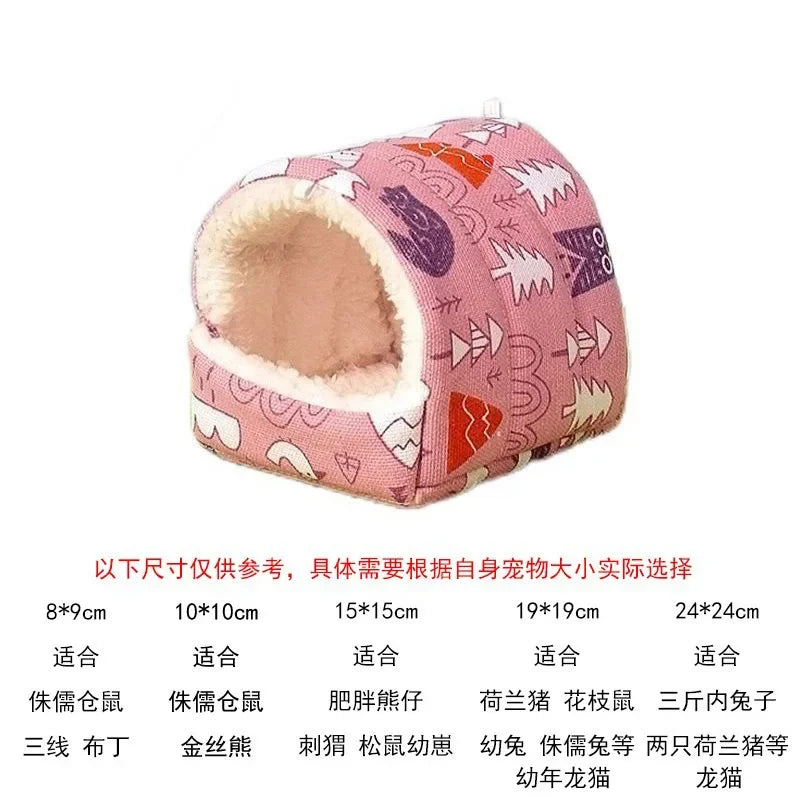 Hamster House Cozy Small Hideouts Warm Hamster Nest Guinea Pig House for Comfortable Rabbit Chinchilla Hedgehog Ferret for Good