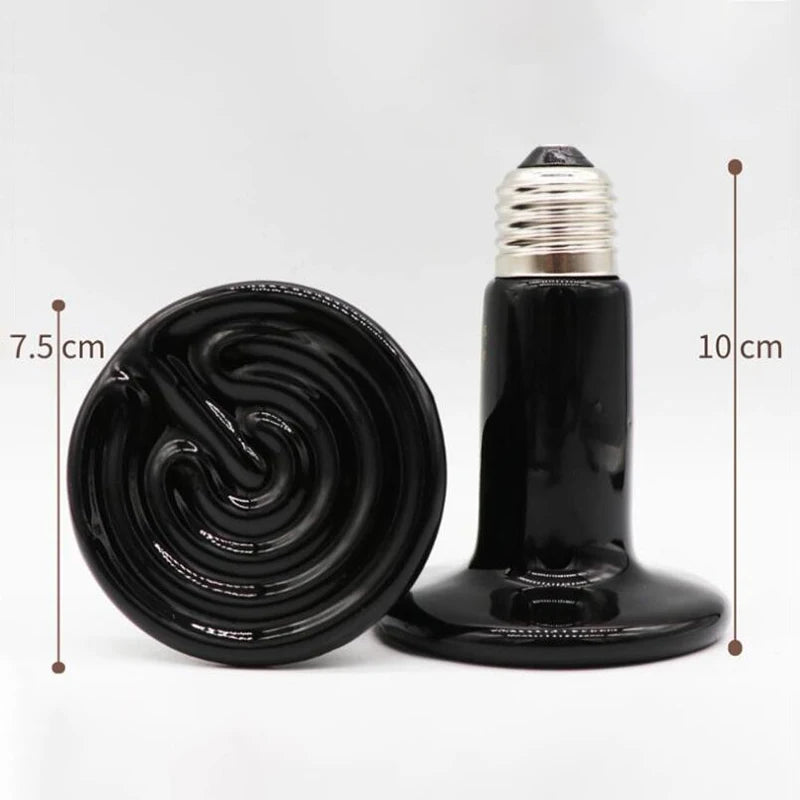 Mini Pet Reptile Infrared Ceramic Heating Lamp 220V Heat Emitter Light Bulb 50W 75W 100W E27  Turtle Warm Bulbs F2