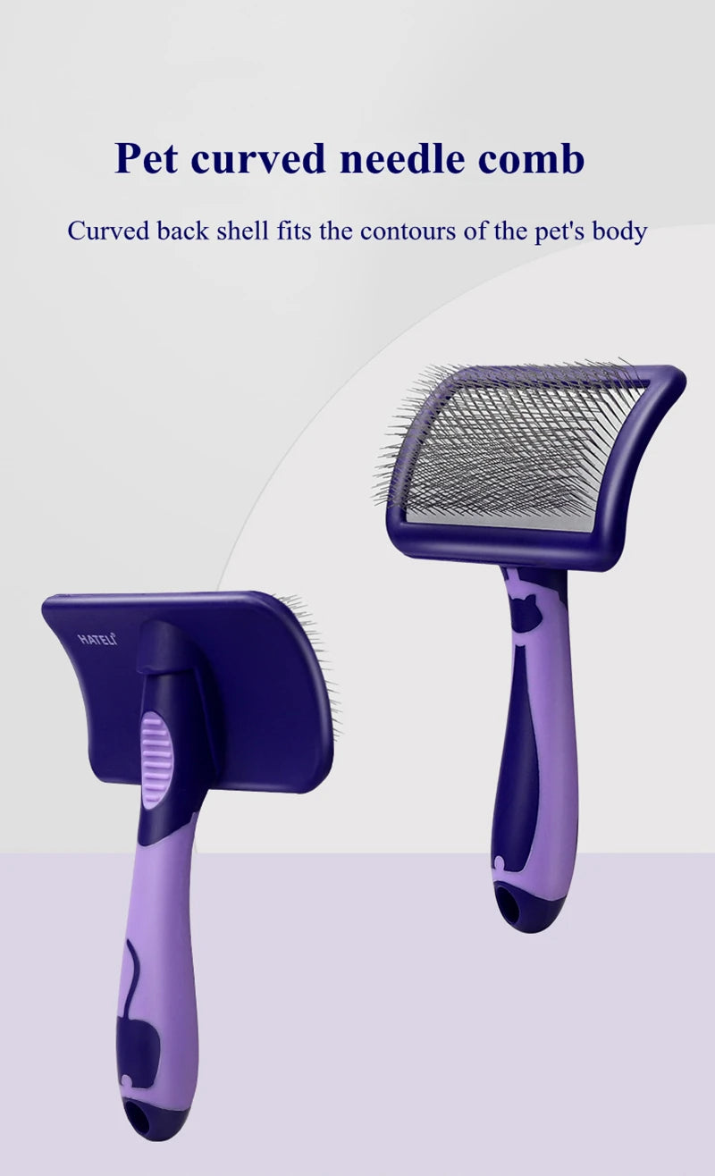 Dog Brush Stainless Steel Dogs Combs Massage Dog Grooming Brush Pet Hair Remover Cleaning Tools Soft Handle Cat Comb Cat Br Comb