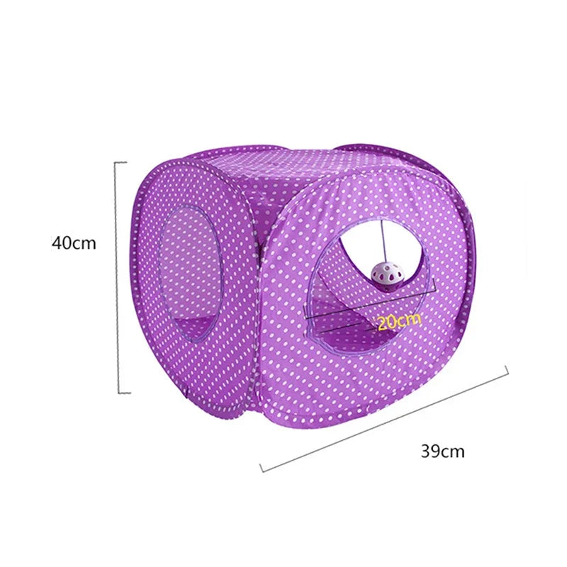 Collapsible Rainbow Cat Tunnel Pet Tube Play Toy Indoor Outdoor Kitty Puppy Toys for Puzzle Exercising Hiding Training Cat Toys