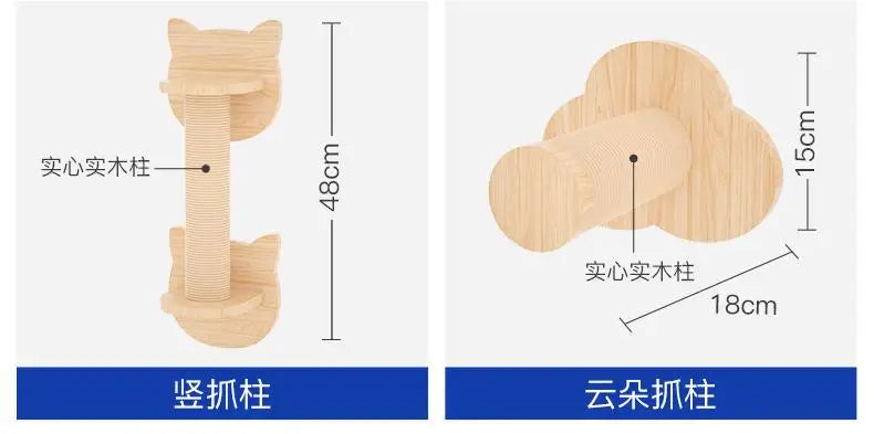 Cat Climbing Frame Hanging Wall Cat Nest Wall Hanging All Solid Wood Gimnasio Para Gato Artículos Para Mascotasaseo Para Gatos