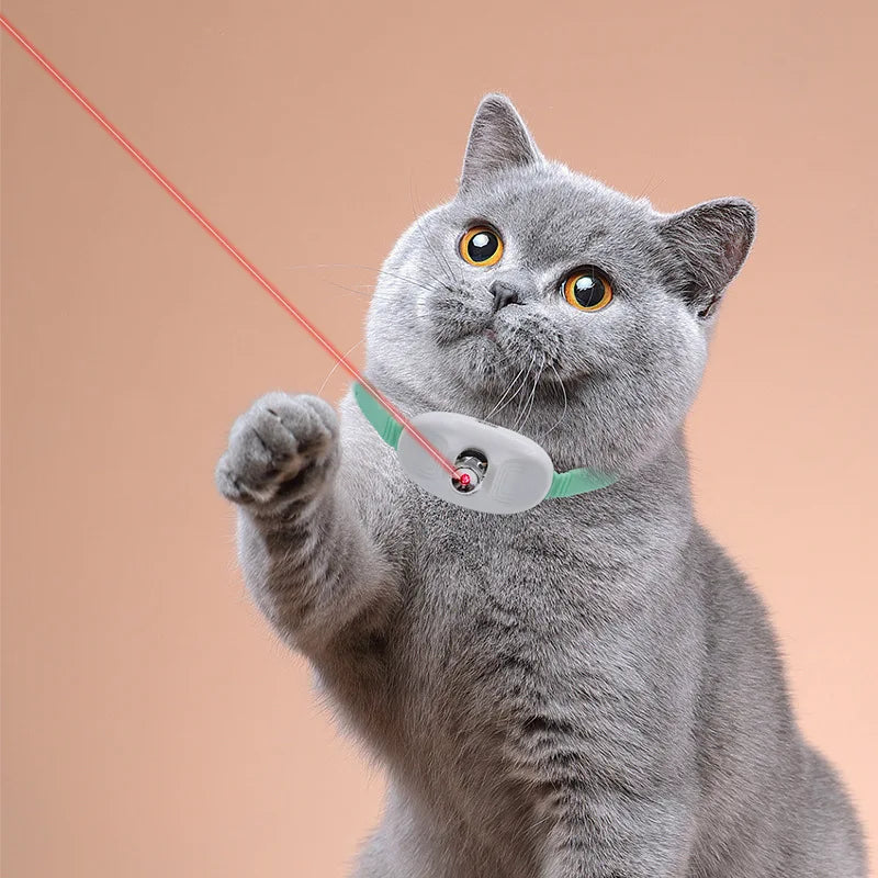 Smart Cat Toy LED Laser Cat Teasing Toy USB Rechargeable Cat Toy Adjustable Magic Cat Collar Kitten Playing Toy Cat Accessories