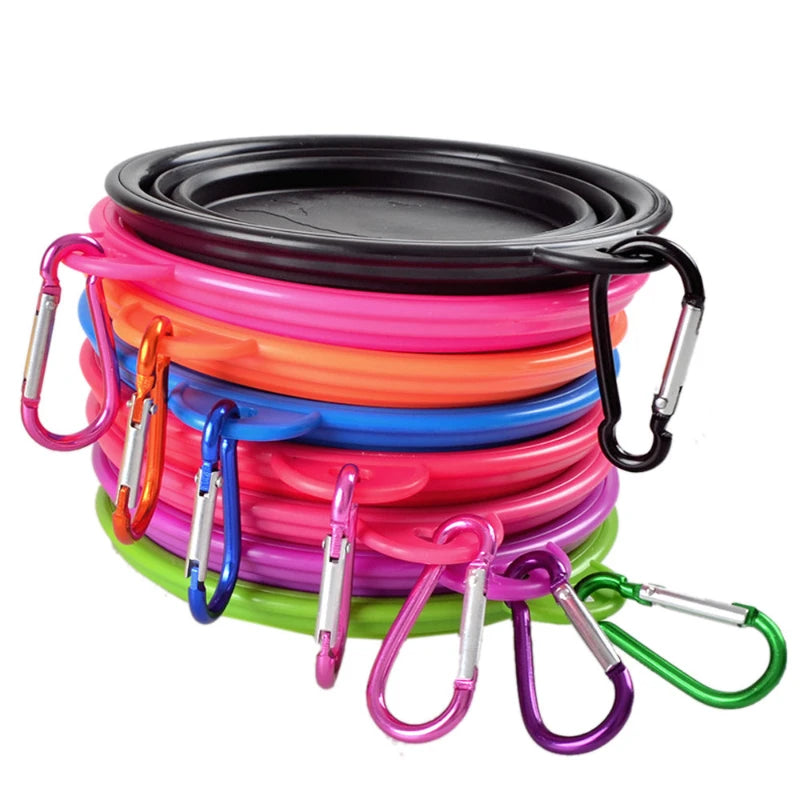 350ML/1000ML Foldable Silicone Pet Bowl Portable Puppy Food Container Collapsible Feeder for Outdoor Camping Dog Accessories