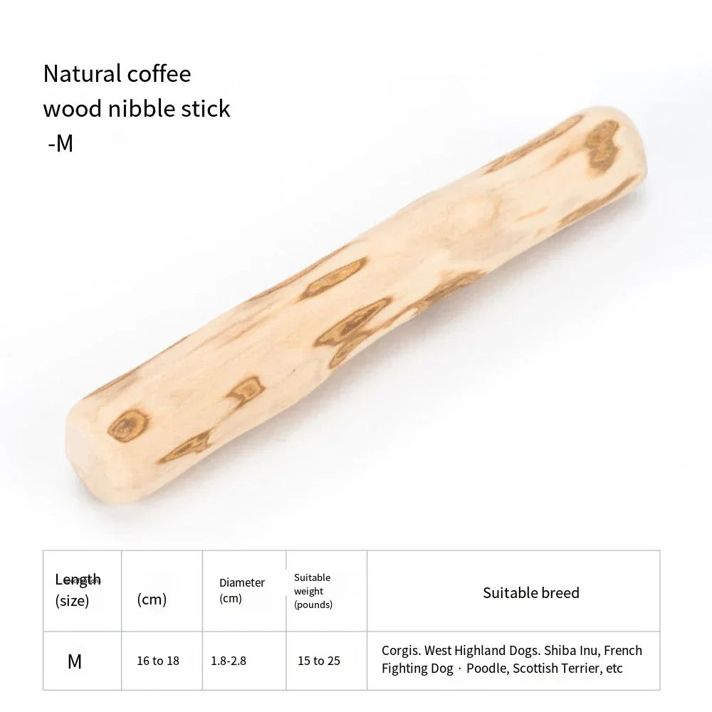 Coffee Wood Chew Stick Dog Stick, Safe Teeth Cleaning, 100% Natural Toy, Good for Teething Puppies, Dog Stress Relief Toys