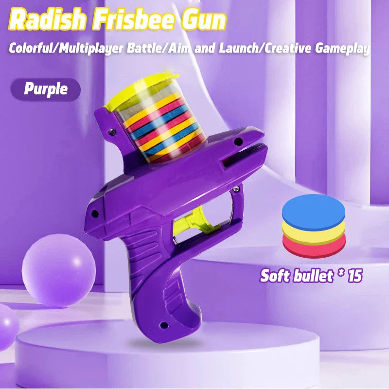 Funny Cat Toys Creative Turnip Gun With 15~75 pcs Reusable Foam Disc Pet Hunting Interactive Toy Dog Cat Pet Supplies