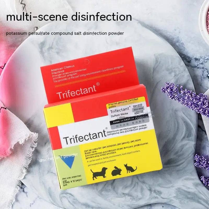 50G Pet Cats and Dogs Environmental Disinfection Powder Deodorizing Fine Distemper Cat Distemper Disinfectant Sterilization
