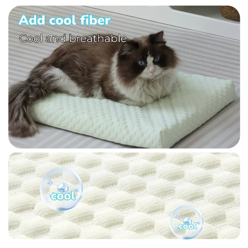 LETVIA Summer Dog Cooling Pad Removable Cleaning Dog Cat Cooling Bed Breathable Pet Ice-Feel Bed Soft Cooling Mat Dog Supplies
