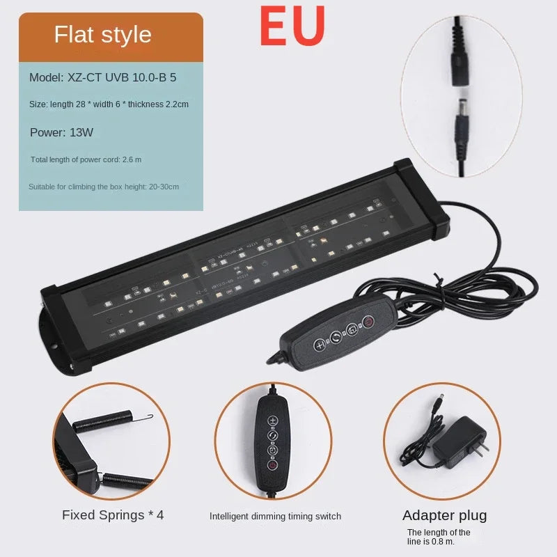 Reptile 10.0/20.0 Full Spectrum LED UV Lamp Turtle Lizard Snake UVA+UVB Terrarium Lamp Reptile Vivarium Calcium Supply tartaruga
