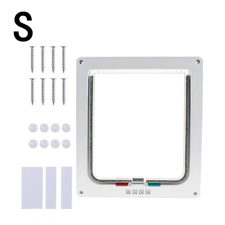 【Pet Essential】2-Way Entry Pet Door | Durable Acrylic & Mesh Panel | For Doors/Windows/Kennels | Easy Installation