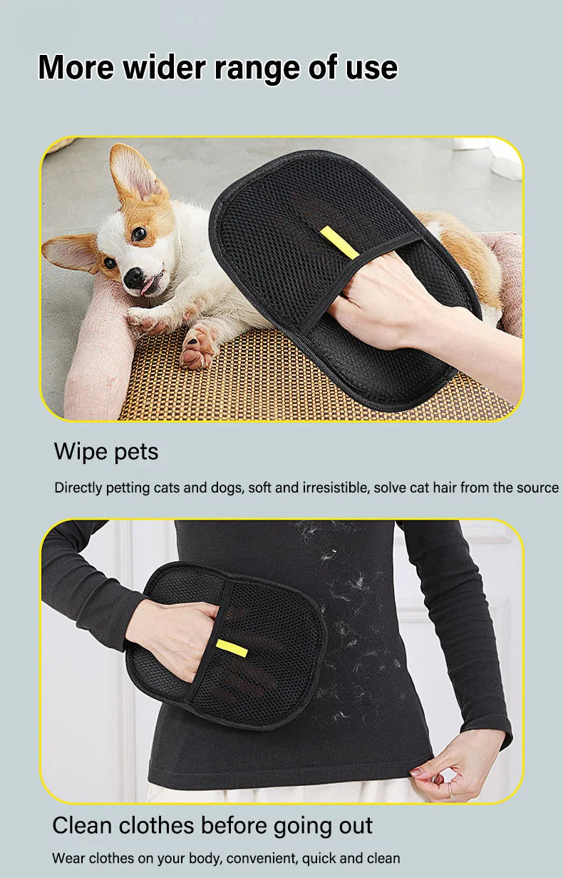 Cat Hair Cleaner Pet Gloves Household Hair Remover Cat Dog Hair Remover Brush Remover Hair Sticking Device Home Hair Scraper
