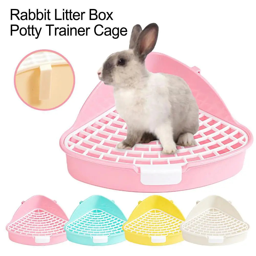 Rabbit Litter Tray Toilet Animal Potty Trainer Bunnies Corner Toilet Box For Ferret Hamster Dragon Guinea Pig Toilet Bo E9f4
