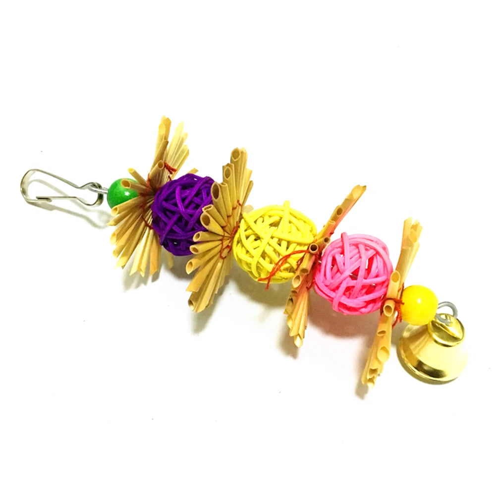 Pet Bird Parrot Hanging Toys Nipple Swing Chain Cage Stand Molar Parakeet Chew Toy Decoration Pendant Ornament Bird Accessories