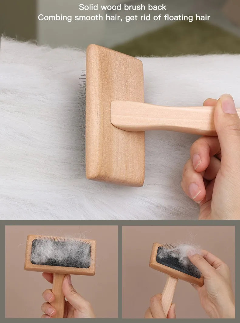 Dog Comb Pet Hair Remover Dogs Brush Dog Grooming Wooden Dogs Comb Massage Cat Hair Brush Cat Combs Cleaning Tools Pet Supplies