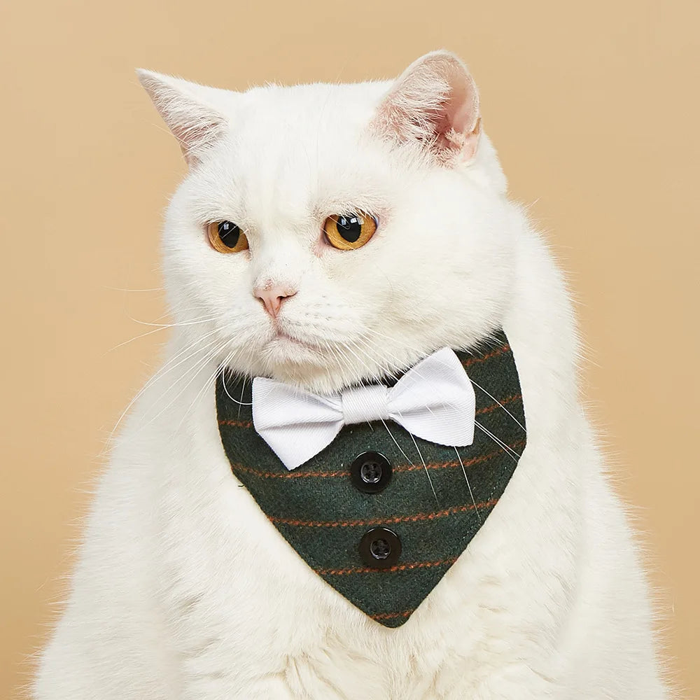 Halloween Christmas Cat Handsome Bow Tie Triangle Scarf Collar Fashion Suit Pet Triangle Scarf
