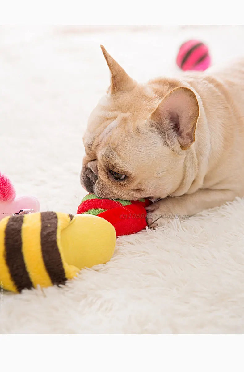 Puppy Dog Chew Toys with Squeaker for Small Dogs French Bulldog Shiba Inu Funny Plush Slipper Pet Supplies Teeth Cleaning Toy