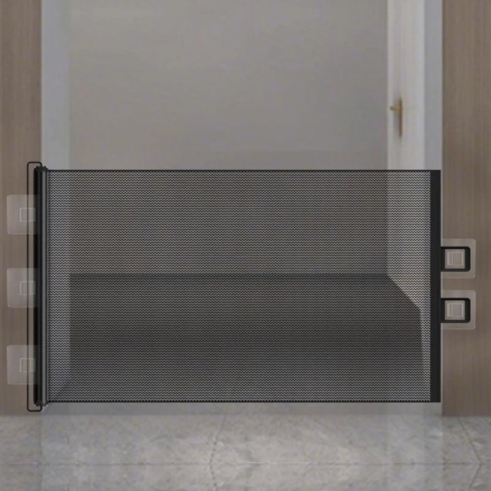 Retractable pet gate Safety Kids Pet Mesh Isolation Net No-Drill Cat Baffle Indoor Mesh Fence For Deck Kitchen Porch