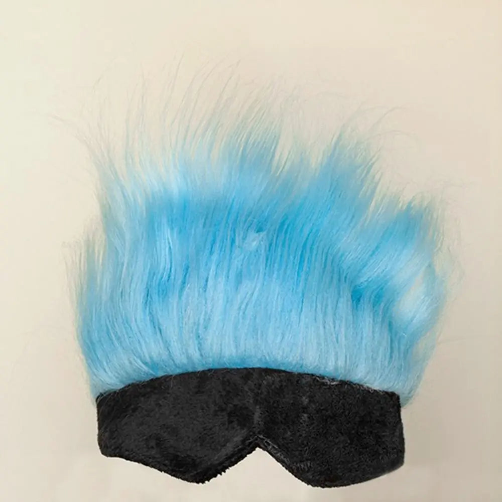 Pet Wig Decoration Polyester Cool Pet Wigs Simple Solid Color Cat Eye Mask Hat Casual Pet Wig Headgear Party