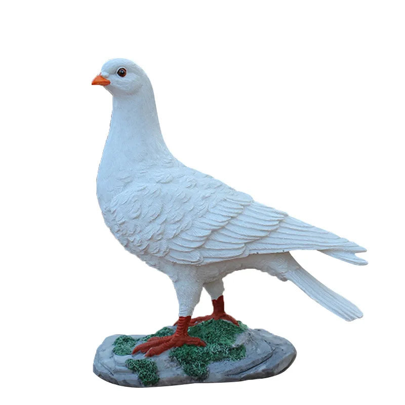 Outdoor garden simulation animal white dove model, garden decoration prop, resin simulation pigeon figurine