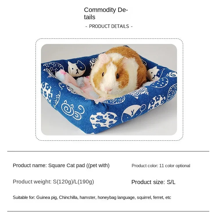 Summer Small Pets Cool Nest Puppy Kitten Rattan Mat Cute Print Pet Cooling Mat for Guinea Pig Hamster Chinchilla Small Cage