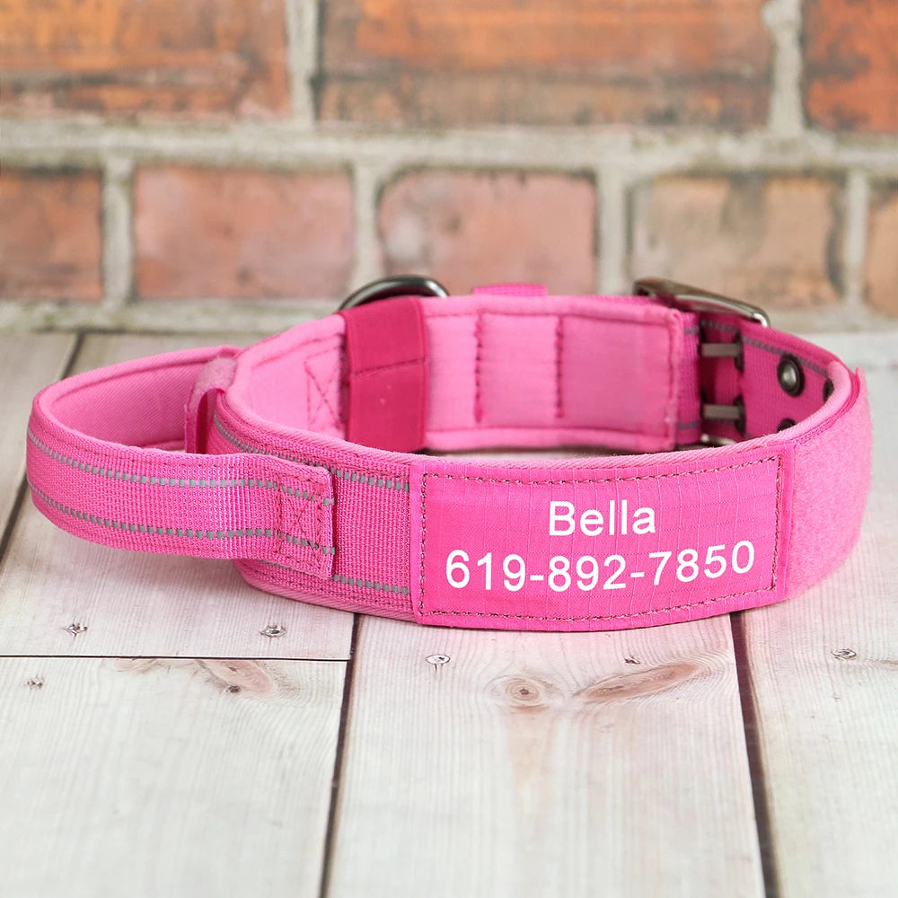 Custom Military Dog Collar Personalized Tactical Nylon Accessories Collar Adjustable Medium Large Dogs German Shepherd Collars