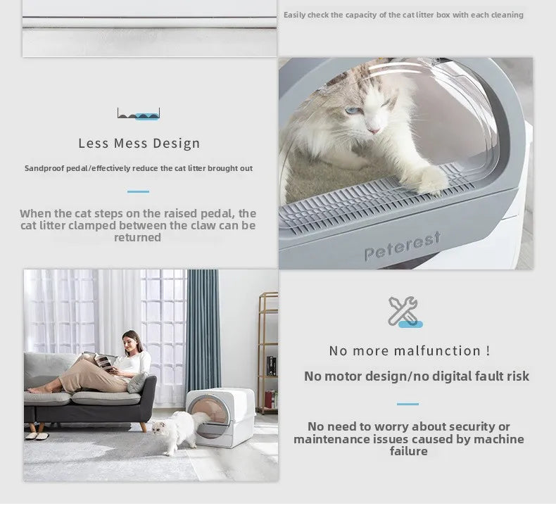 Easy To Clean Cat Litter Box Hand-pulled Shit Shoveling Fully Enclosed Cat Toilet Semi-automatic Cat Litter Box  Litter Tray