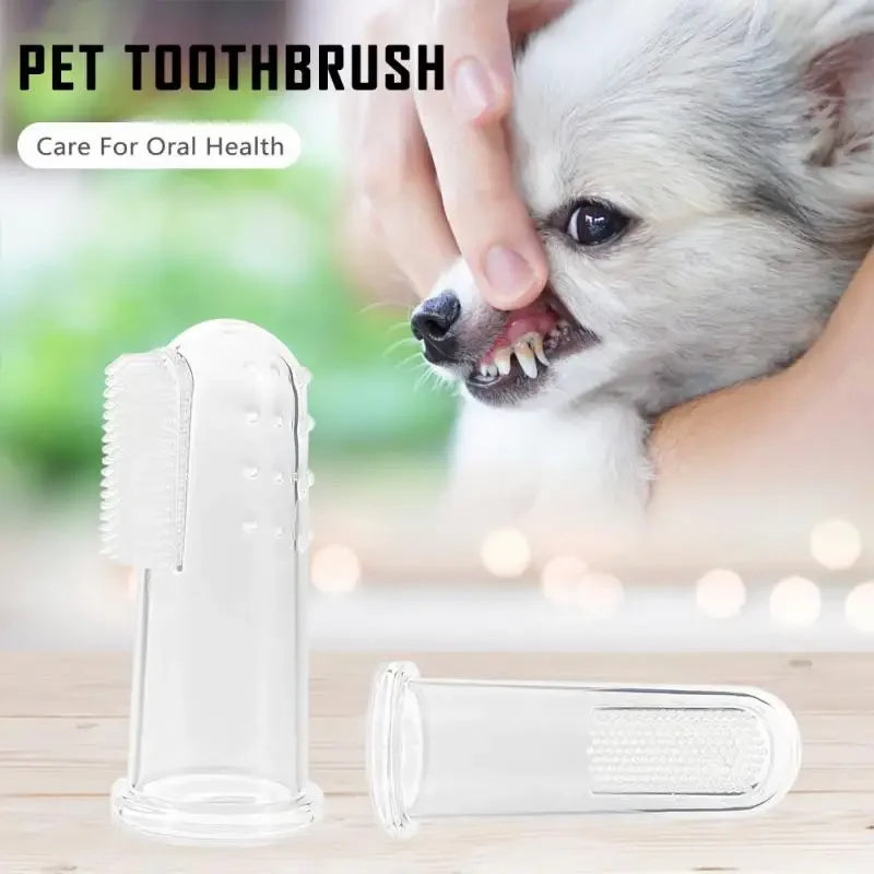 Pet Toothbrush Food Grade Silicone Finger Toothbrush Bad Breath Care Tools  Dog Cat Cleaning Brush cepillo de dientes para perro
