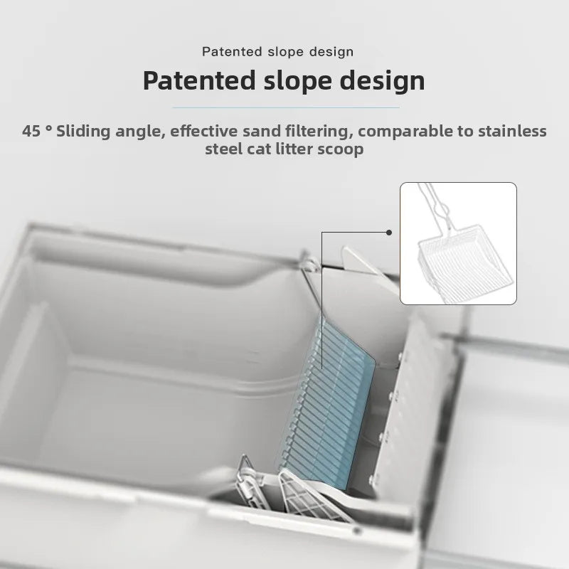 Easy To Clean Cat Litter Box Hand-pulled Shit Shoveling Fully Enclosed Cat Toilet Semi-automatic Cat Litter Box  Litter Tray