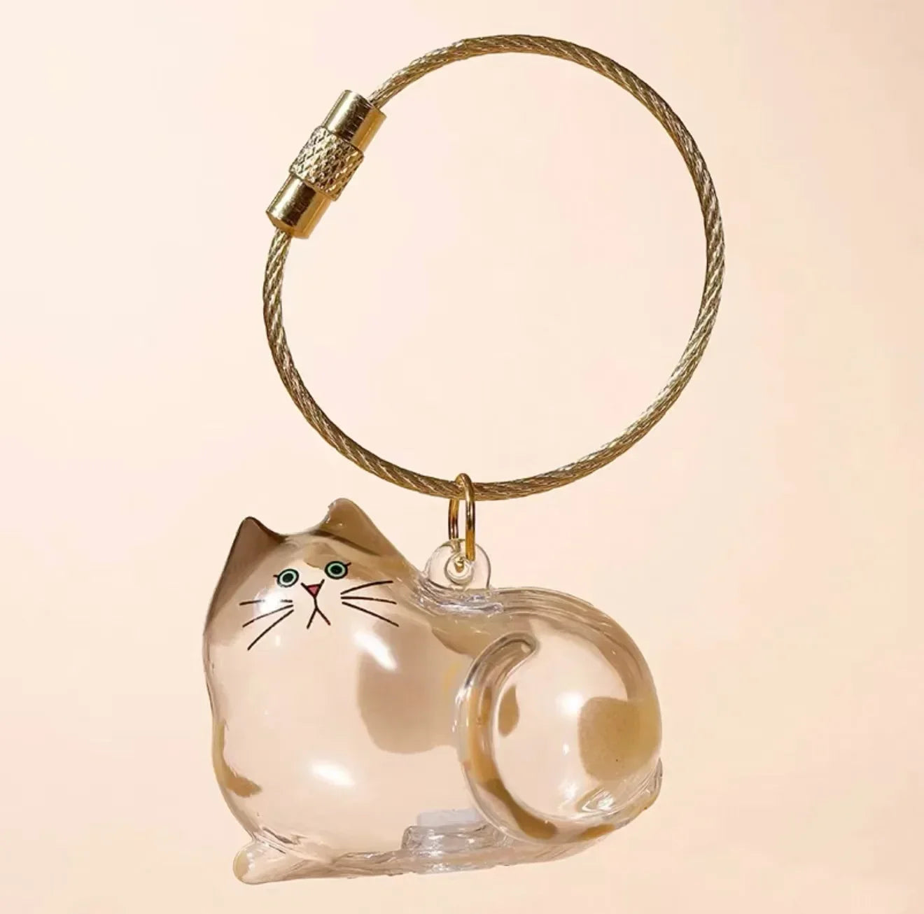 1-40PCS Pet Hair Organiser Memorial Keyring Transparent Cat Hair Organiser Souvenir for Pet Lovers Pet Memorials