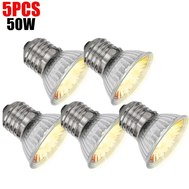 1/5PCS Reptile  Heating Lamp Bulbs 25/50/75W Pet Growth Specific Light Heating Light for Amphibian Turtle Lizard Basking Sunlamp