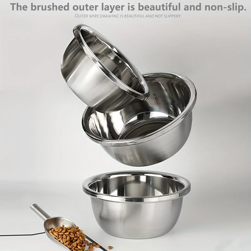 KEMORELA Large Stainless Steel Dog Bowls Metal Premium Bowl for Pets Sturdy and Durable Thick Smooth Metal Food and Water Dishes