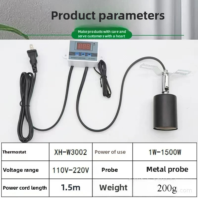 Pet Reptile Thermostat High-precision Temperature Switch Microcomputer Digital Display Hatching Controller 0.1 Degrees