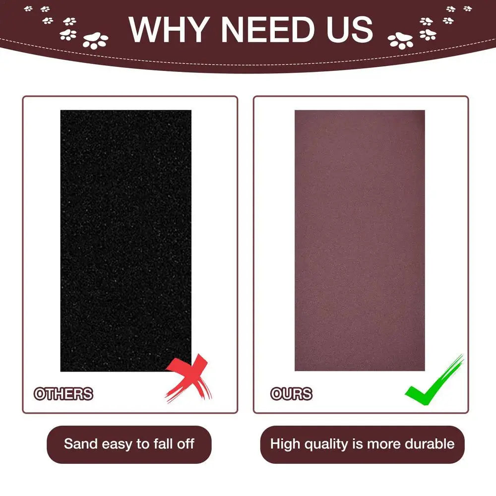 20 X 10 Inch Self Adhesive Sandpaper 3PCS Dog Scratch Pad Replacement 60 80 120grit Cat Nail File Scratcher Stickyback Sandpaper
