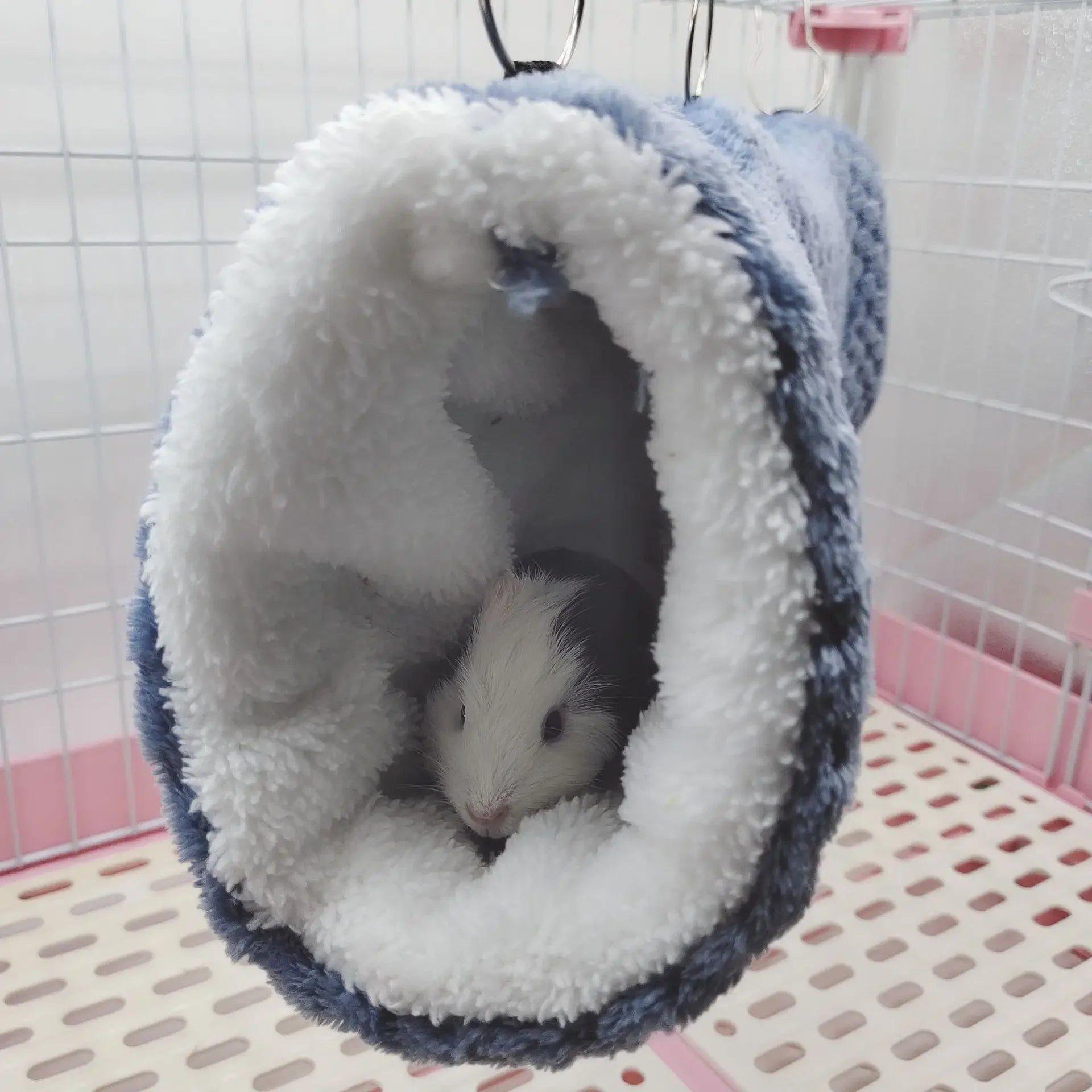 Warm Winter Pet Hammock Double Layer Thick Plush Hamster Hammock Chinchilla Guinea Pig Ferret Sleeping Bag Hamster Hanging Cage