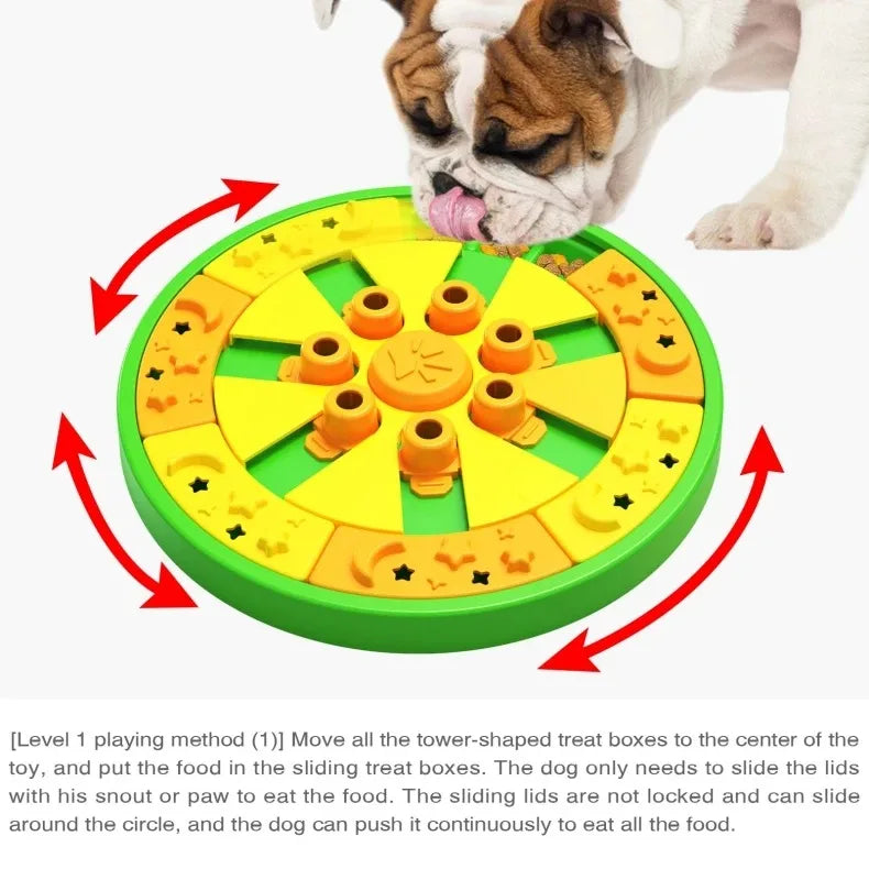 3in1 Interactive Dog Puzzle Toys - Fun Slow Feeder Brain Education Treat Puzzles with IQ Squeak Design - Educational Dog Toys