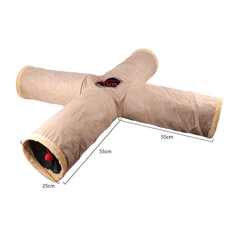 Collapsible Rainbow Cat Tunnel Pet Tube Play Toy Indoor Outdoor Kitty Puppy Toys for Puzzle Exercising Hiding Training Cat Toys