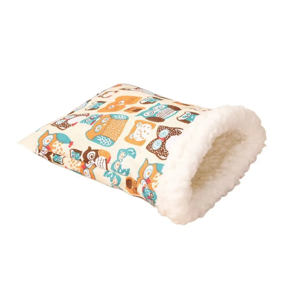 Cute Pocket Hamster Cotton Nest Pocket Shape Warm Pocket Pet Carriers Bag Chicken/Owl Soft Warm Hamster Bed