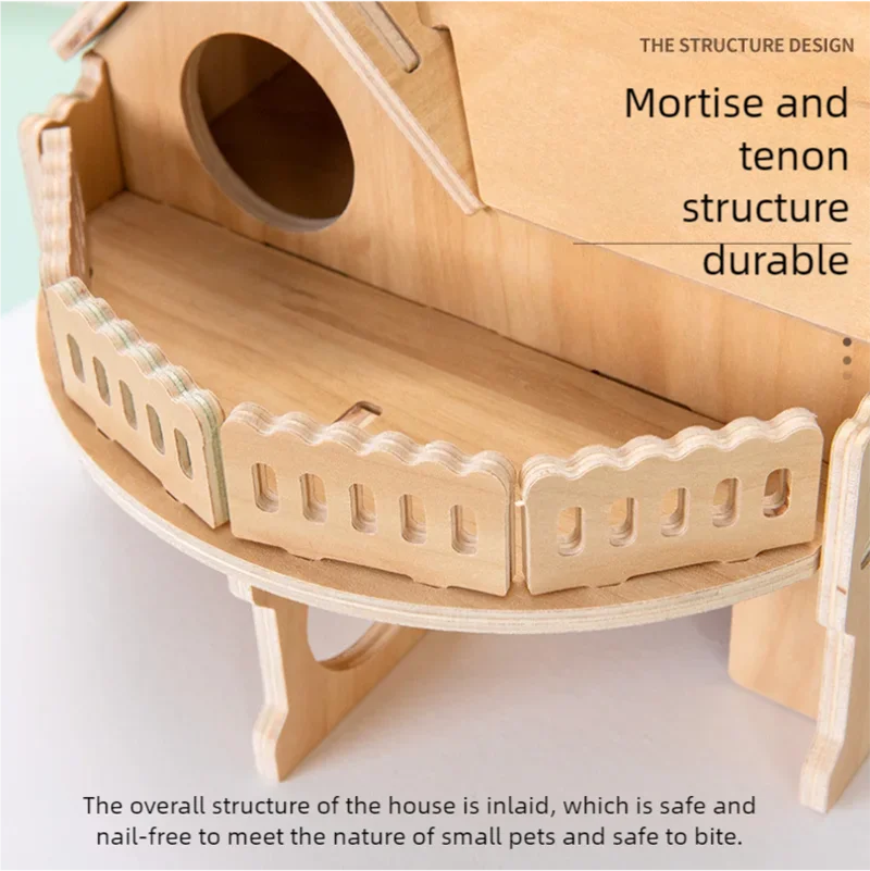 Hamster Sleeping Wooden House Hamster Cage Golden Bear Cage Single Floor Villa Supplies