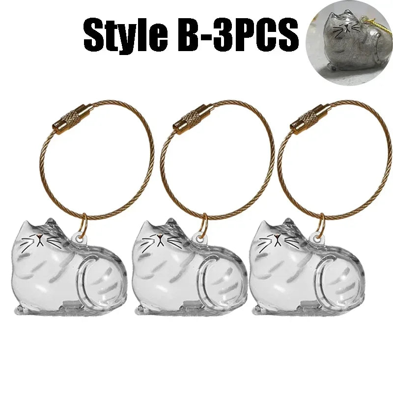 1-40PCS Pet Hair Organiser Memorial Keyring Transparent Cat Hair Organiser Souvenir for Pet Lovers Pet Memorials