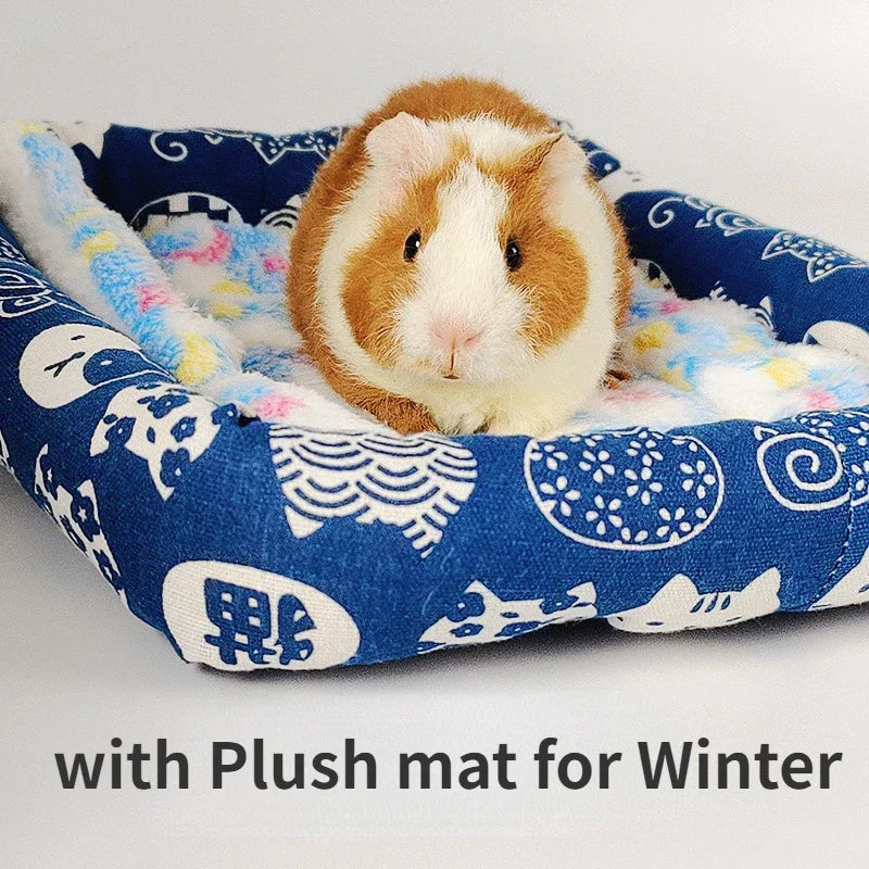 Summer Small Pets Cool Nest Puppy Kitten Rattan Mat Cute Print Pet Cooling Mat for Guinea Pig Hamster Chinchilla Small Cage