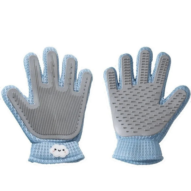 2-in-1 Double Sided Cat Grooming Gloves Bionic Tongue Comb Striped Massage for Shedding Sofa Clothes Breathable Anti-Scratch