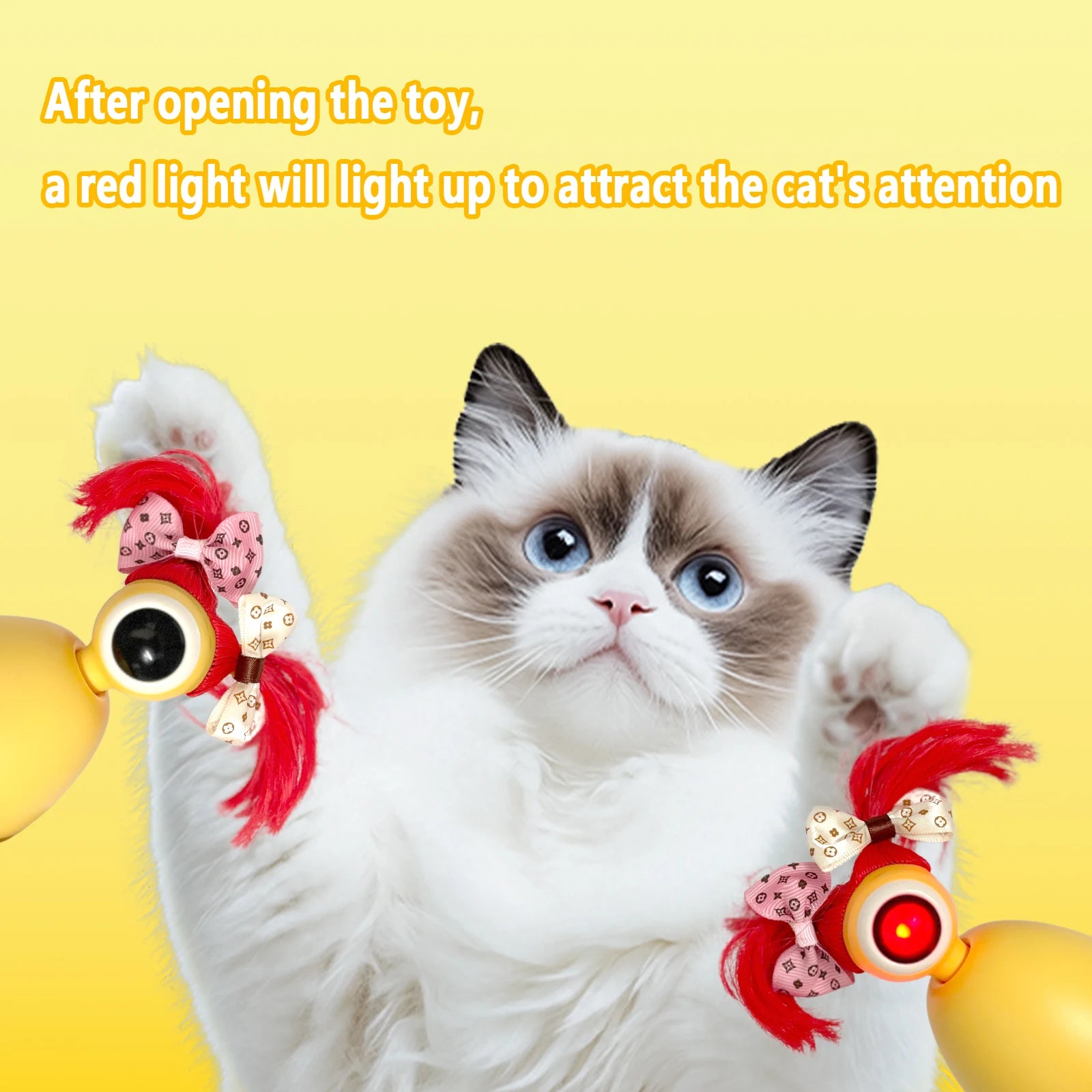 Rechargeable Automatic Laser Interactive Cat Toy with 360° Rotating Tumbler Kitten Toy, Touch Sensor and Silent Motor,