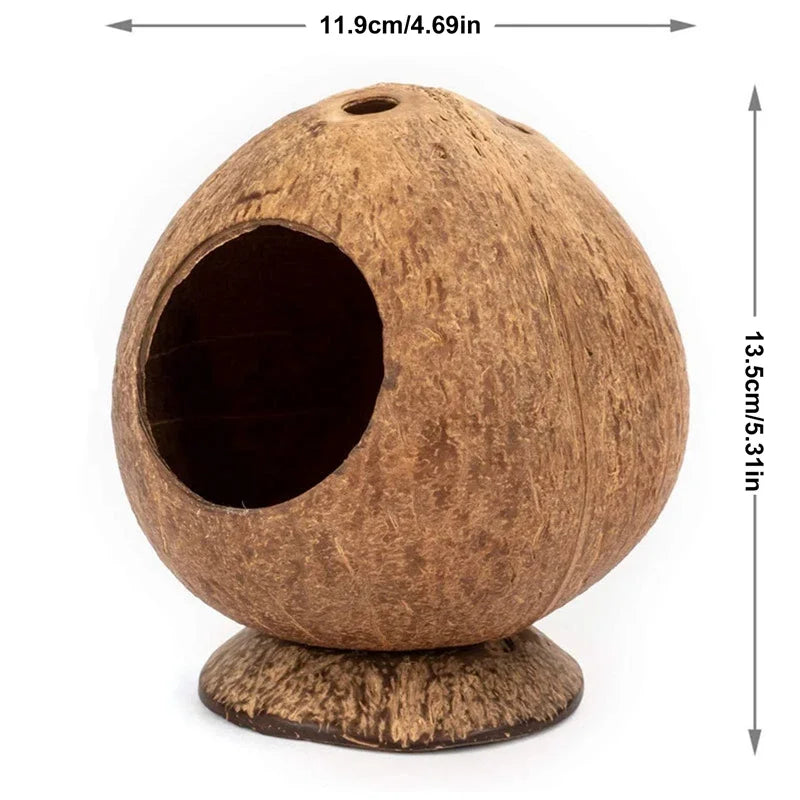 Hamster House Bite-resistant Natural Small Pet Coconut Cages Guinea-pig Hamster Hideout House Toy Wooden House Pet Supplies