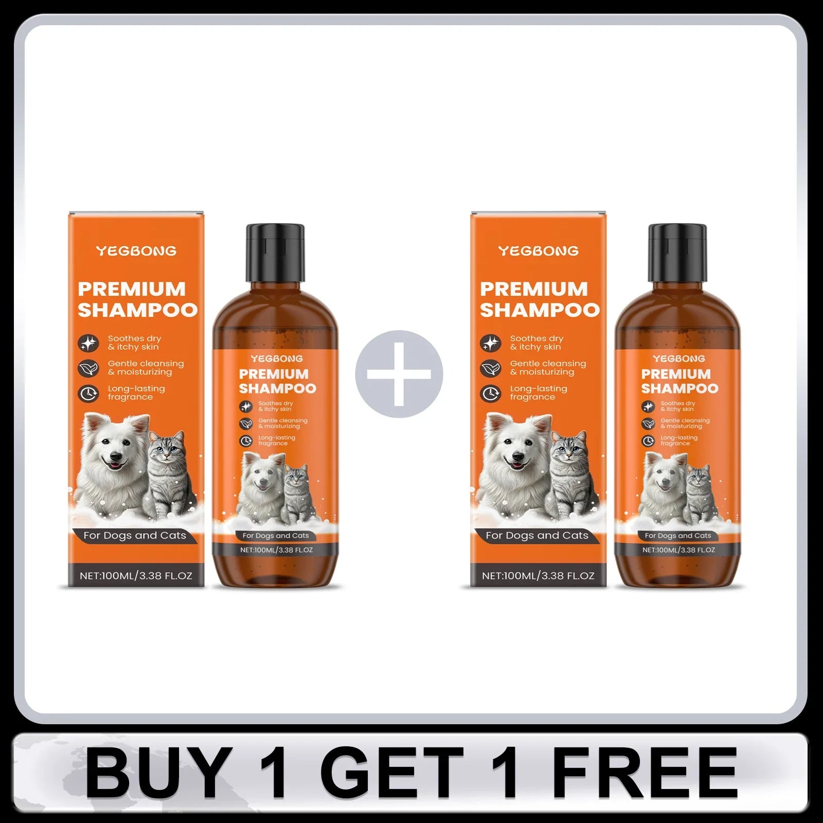 Pet Shampoo for Dogs & Cats Deep Cleansing Pet Skin Remove Odor Control Relieve Itching Keep Ph Balance Fluffy Soft Shower Gel