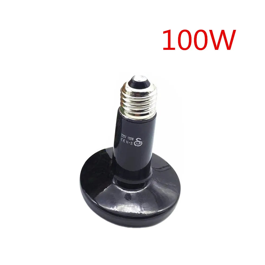 Ceramic Emitter Heat Lamp Bulb Pet Heating Light Bulb Infrared Black for Ceramic Heate Reptile Animals Heater Brooder Chocadeira