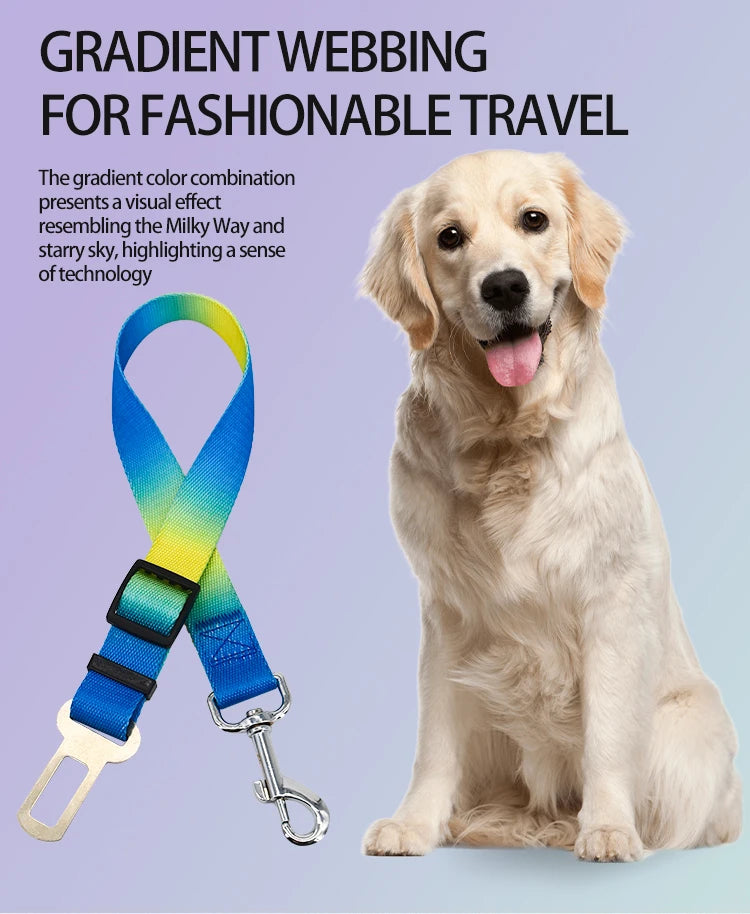 A pet dog car gradient traction rope dog car seat belt ring safety rope rear seat traction dog rope