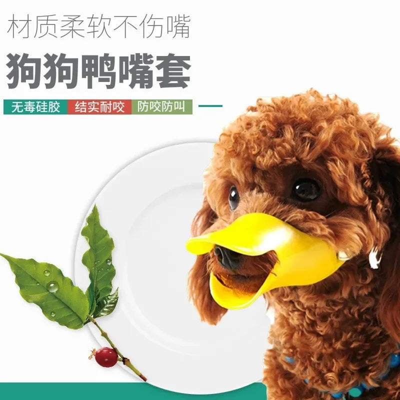 Chien Dog Muzzle Silicone Duck Muzzle Mask for Pet Dogs Anti Bite Stop Barking Muzzle Leather Silicone Dog Muzzles Dog Bandanas