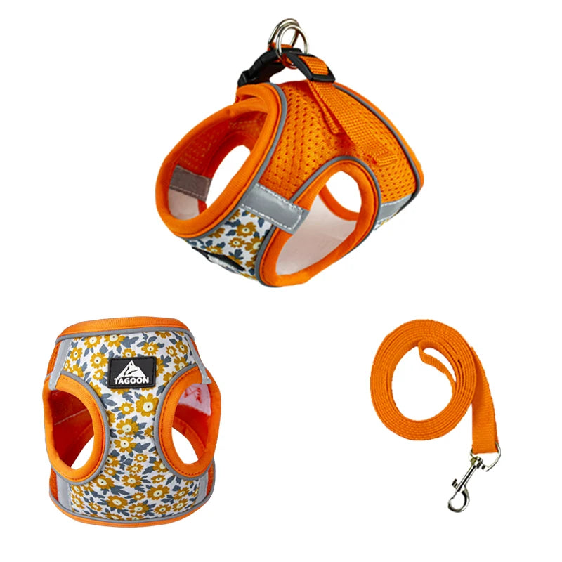 Dog Harness and Leash Set Reflective Pets Chest Strap for Small Puppy Cats Vest Harness Chihuahua Yorkies Teddy Walking Supplies