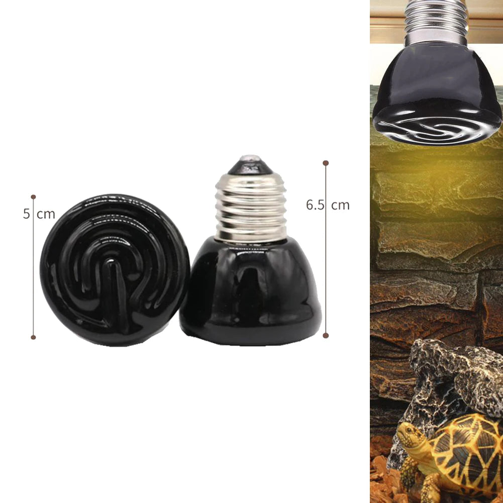 Mini Pet Reptile Infrared Ceramic Heating Lamp 220V Heat Emitter Light Bulb 50W 75W 100W E27  Turtle Warm Bulbs F2