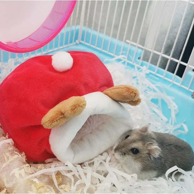 Hamster Nest Cute House Winter Soft Warm Bed Non-slip Hamster Sleeping Nest Small Animals Bedding House For Dwarf Hamsters