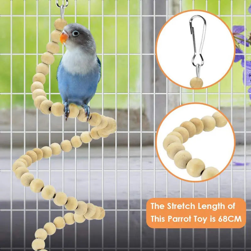Bird Toy Set Coconut Bird Nest Vine Ball Station Bird Supplies Kits Parrot Bite Toys 6-piece Set